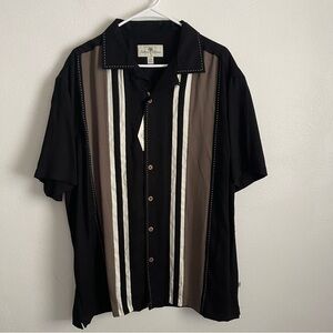 Island Shores men’s button short sleeve Charlie Sheen Bowling Shirt Large NWT